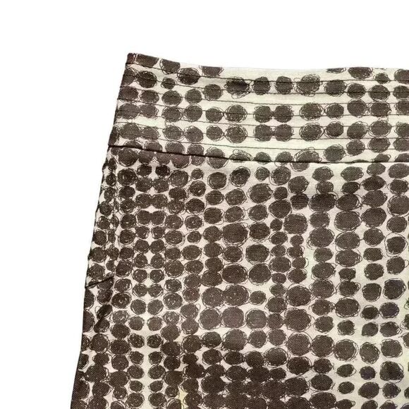 Ideology Women's Ivory & Brown Poly Circle Print Straight Skirt w Stud Accents - Picture 8 of 14